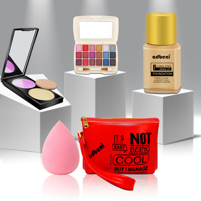 adbeni Ready To Go Make Up Kit | Radiant Finish Party Time For Fairer Tone(5 Items in the set)