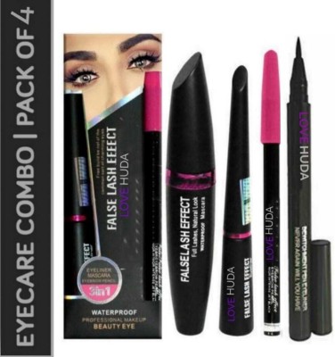 LOVE HUDA Professional Combo Waterproof Sketch Pen Eyeliner & Liquid Mascara, Eyeliner, Eyebrow Pencil(2 Items in the set)