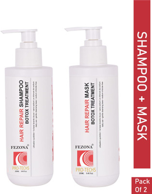 FEZONA Pro Tech Botox Keratin Shampoo 250 ml + Hair Mask 250 ml Pack of 2(2 Items in the set)