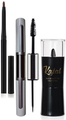 Neycare kajal with mascara with liner perfect new combo set pack of 3(3 Items in the set)