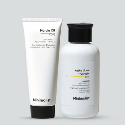 Minimalist Brightening & Hydrating cleanser moisturizer duo for dry skin(2 Items in the set)