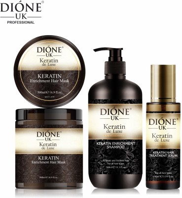 Dione UK Keratin De Luxe Professional Hair Care Combo Shampoo+Mask+Serum(3 Items in the set)