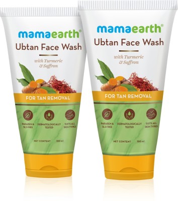 Mamaearth Ubtan Natural  with Turmeric & Saffron (Pack of 2) Face Wash(300 ml)