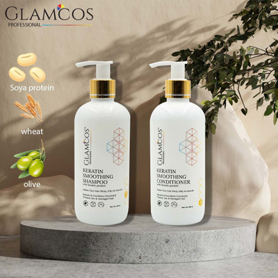 GLAMCOS professional Keratin Shampo And Conditioner Combo Pack 300Ml(2 Items in the set)