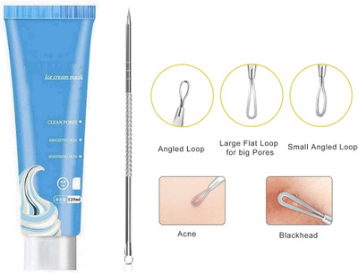 Libline Ultra Cleansing Salicylic Acid Ice Cream Mask & Blackhead remover Acne Needle(2 Items in the set)