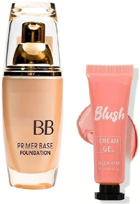 HUZURLU jelly Blusher Waterproof Soft Matte Long-Lasting with Foundation(2 Items in the set)