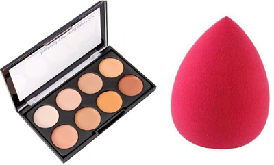 RTB 8 SHADE CONTOUR HIGHLIGHTER WITH BLENDER SPONGE(2 Items in the set)