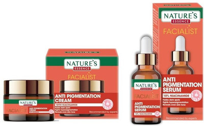 Nature's Essence Facialist Anti Pigmentation Cream 45gm + Anti Pigmentation Serum 30ml with Niacinamide(2 Items in the set) Nature's Essence Facialist Anti Pigmentation Cream 45gm + Anti Pigmentation Serum 30ml with Niacinamide(2 Items in the set)
