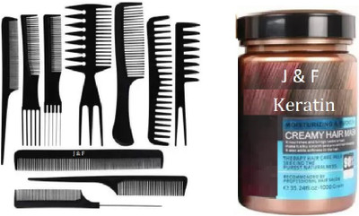 J & F Professional Hair Comb Set With Keratin Creamy Hair Mask(2 Items in the set)