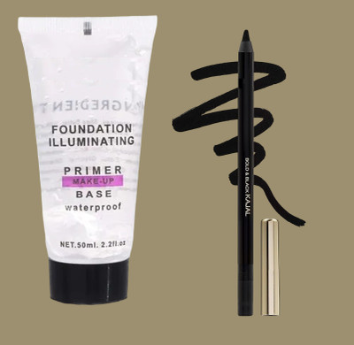 DYSOKAYO PROFESSIONAL MAKE UP LOOK waterproof charcoal kajal and full makeup coverage primer(2 Items in the set)
