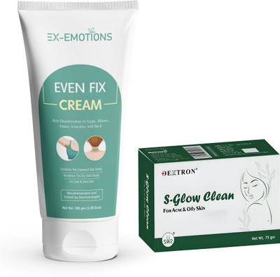 DEXTRON Even Fix Cream & S-Glow Clean Soap Combo – 175g | Radiance & Clear Skin Care Set(1 Items in the set)