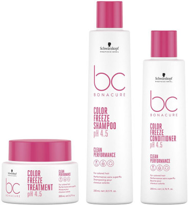 Schwarzkopf Professional pf BC Bonacure PH 4.5 Color Freeze Sulfate Free Shampoo 250ml + Conditioner 200ml + Treatment 200ml(3 Items in the set) Schwarzkopf Professional pf BC Bonacure PH 4.5 Color Freeze Sulfate Free Shampoo 250ml + Conditioner 200ml + Treatment 200ml(3 Items in the set)