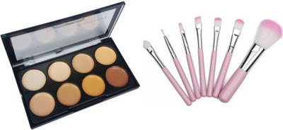 RTB 8 SHADES CONTOUR CONCEALER WITH HELLO KITTY BRUSH SET OF 7(8 Items in the set)