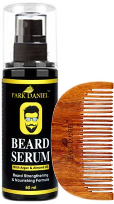 PARK DANIEL Combo Pack of Beard Growth Serum 60 ml & Handcrafted Wooden Beard Comb(2 Items in the set)
