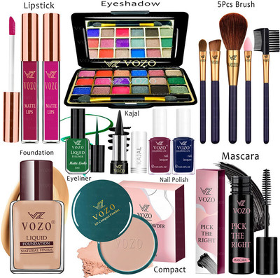 VOZO Makeup Combo Kit One-stop Beauty Package for Beginners and Professionals 251(15 Items in the set)