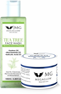 MEGA GLOW Cream & Face wash for Glowing Skin Combo (Set of 3)(2 Items in the set)