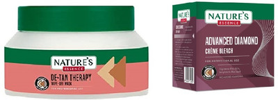 Nature's Essence De-Tan Therapy Wipe Off Mask 500ml & Diamond Bleach 210gm(2 Items in the set)
