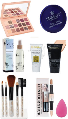SHAGGY Eyeshadow With Makeup Fixer Primer Foundation With other Premium Quality Beauty Products for Girls Makeup & Professional use(7 Items in the set)