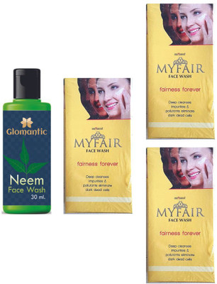 glomantic Neem Face Wash & MF Face Wash 3pcs(2 Items in the set)