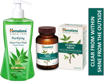 HIMALAYA Purifying Neem Face Wash 400ml + Neem Caplets 60Nos(2 Items in the set)