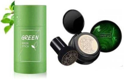 WEEPER Green Tea Cleansing Mask Stick for Face And 3 in 1 Air Cushion(2 Items in the set)