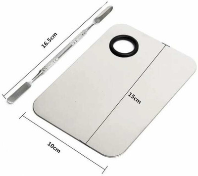 GLOW IT professional Stainless Steel Makeup Mixing Blending Palette With Spatula in 1 set(2 Items in the set)
