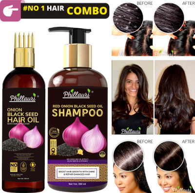 Phillauri Red Onion Shampoo + Red Onion Hair Growth Oil For Hair Fall Control Combo (2 Items In The Set) For Rs. 115 @ 86 %