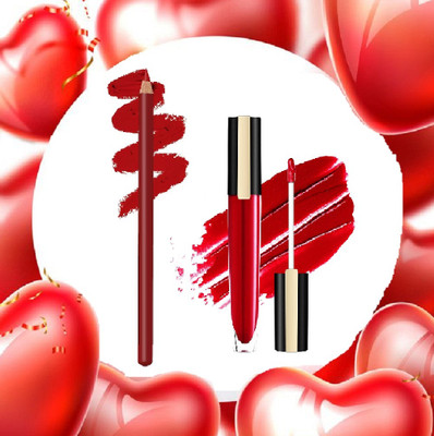 Latixmat Matte Liquid Lipstick 24H and with Lip Liner Set Kit Waterproof Long Lasting(2 Items in the set)