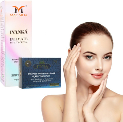 MACARIA Intimate Beauty Pigmentation Remover Cream For Men & Women + Body Whitening Soap(2 Items in the set)