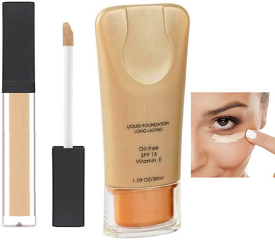 Latixmat Poreless Liquid Foundation Tube & Liquid Light Weight Concealer With Full Coverage(2 Items in the set)