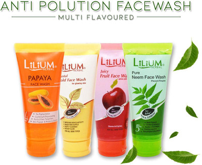 LILIUM Anti Polution Face Wasth Multi Flavoured Combo Pack of 4-GC1021(4 Items in the set)