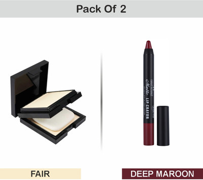 Half N Half Pressed Oil control Compact powder+Velvet smooth NonTransfer lip crayon Combo-23(2 Items in the set) Half N Half Pressed Oil control Compact powder+Velvet smooth NonTransfer lip crayon Combo-23(2 Items in the set)