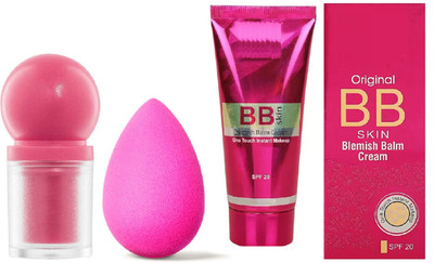 Maryville new look mini combo set foundation, blusher, blender pack of 3(3 Items in the set)