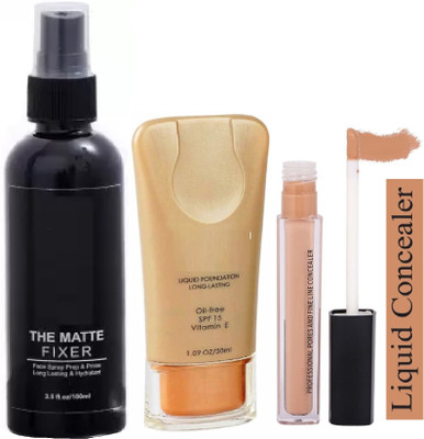 REIMICHI Pro Liquid Foundation Long Lasting Spf 15 Vitamin E & Liquid Concealer(3 Items in the set)