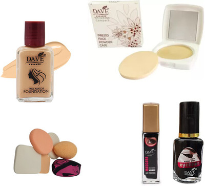 DA.VE Compact+Foundation+Puff+Eye liner+Maskara(4 Items in the set)