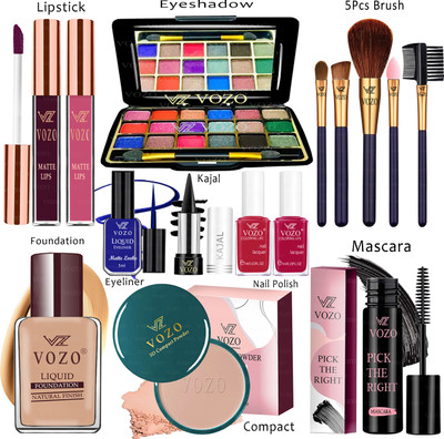 VOZO Makeup Combo Sets One-stop Beauty Package for Beginners and Professionals KT-282(15 Items in the set)