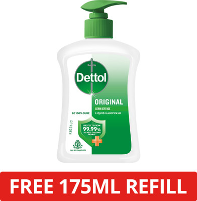Dettol Original Liquid Hand wash pump 200ml Hand Wash Bottle + Refill(200 ml)