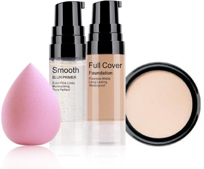 THTC Professional face primer, high coverage waterproof base foundation & makeup sponge puff(4 Items in the set)