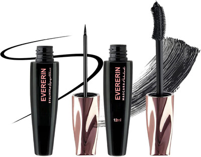 EVERERIN Volumizing Black Mascara & Liquid Eyeliner Combo For Dazzling Eyes(2 Items in the set)