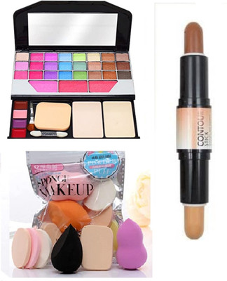 SHAGGY All in1 Professionla Makeup kit With 6 puff set & Contour Stick for Girls Makeup(3 Items in the set)