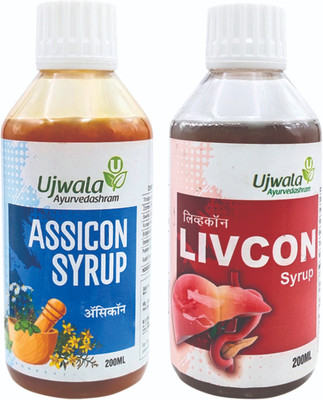 UJWALA AYURVEDASHRAM Livcon and Assicon syrup Combo pack for Weight Gain(2 Items in the set)