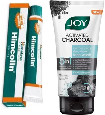 HIMALAYA Himcolin Gel AND Activated Charcoal Skin Purifying + Deep Detox Face Wash (150 ml) (1 Items in the set)
