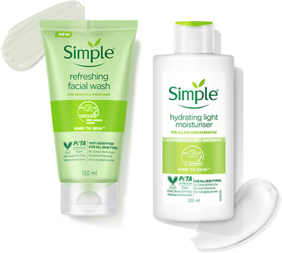 Simple Kind to Skin Refreshing Facial Wash and Hydrating Light Moisturizer 275ML(2 Items in the set)