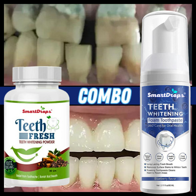 smartdrops Teeth Whitening Foam To Deep Cleaning Gums, Stain Removal(2 Items in the set)