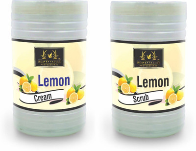 Heaven Valley Professional Lemon Cream 900ml Lemon Extract & Lemon Scrub 900ml Softening Humidifying Nourishing Moisturizing with Lemon Extract(2 Items in the set)