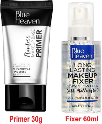 BLUE HEAVEN Makeup Base Primer (30g) & Long Lasting Makeup Fixer (60ml)(2 Items in the set)