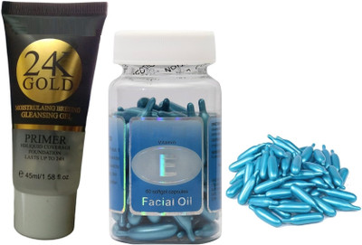 Wonholli Vitamin-E Facial Oil Capsule & Long Lasting Primer(2 Items in the set)