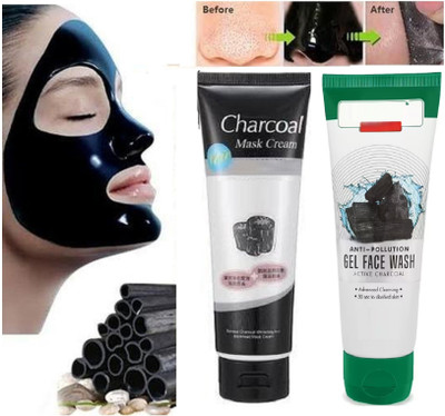 REIMICHI Active Charcoal Anti Pollution Face Pack & Face Tech Anti Blackhead Peel Off Charcoal Face Mask(2 Items in the set)