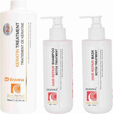 FEZONA Keratin 1 lt + Botox Shampoo 250 ml + Botox Mask 250 ml(3 Items in the set)