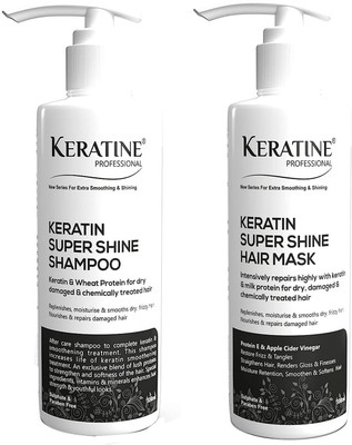 KERATINE PROFESSIONAL Keratin Super Shine (300ml Shampoo, 300ml Mask(2 Items in the set)